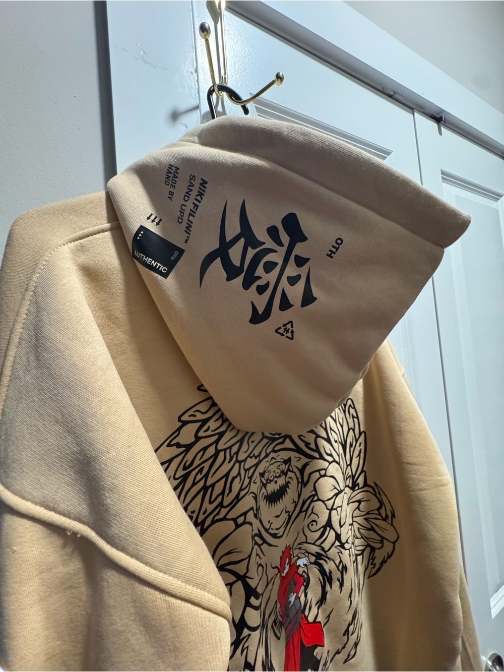 Beige Anime Naruto Gaara Graphic Hoodie Sweatshirt - Picture 5 of 8